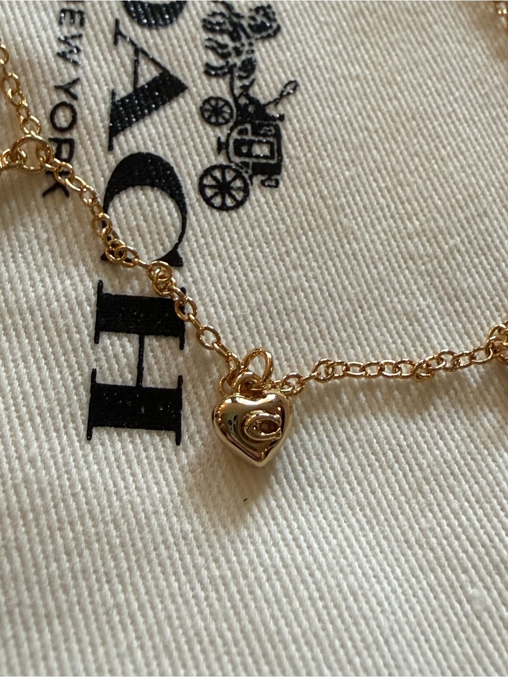 Coach Gold-Tone Charm Bracelet with Chain Detail - Picture 8 of 9